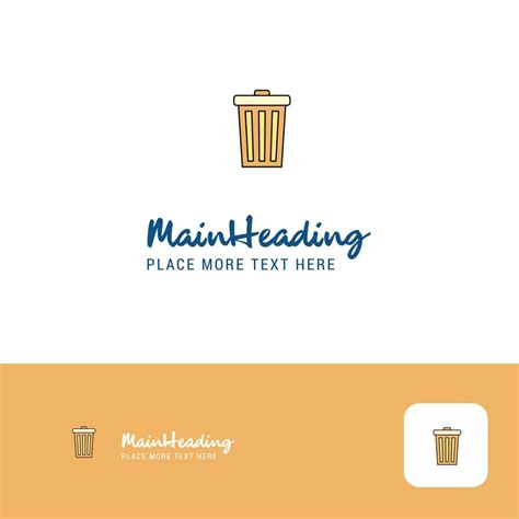 Creative Dustbin Logo Design Flat color Logo place for Tagline Vector ...