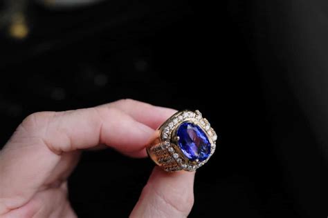 6ct Tanzanite Ring Mens 10k Vintage | Gem Gardener