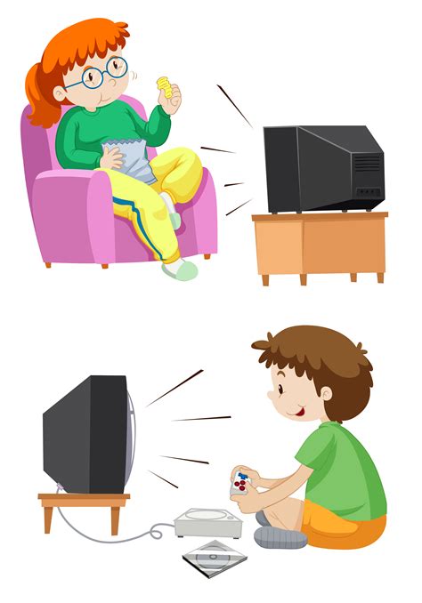 Kids Watching Tv Vector Art, Icons, and Graphics for Free Download