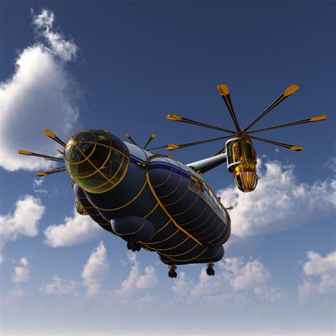 Clockwork Steampunk Helicopter for Poser 3D Models Meshbox