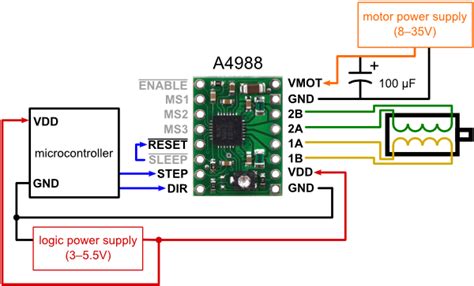 Pololu - Minimal wiring diagram for connecting a microcontroller to an ...