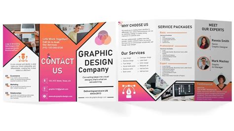 Graphic Design Company Brochure Trifold PPT Sample