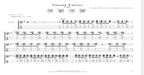 Chic Good Times Guitar tab - [PDF Document]