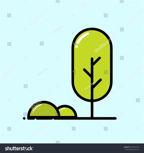 Cute Tree Vector Cartoon Illustration Stock Vector (Royalty Free ...