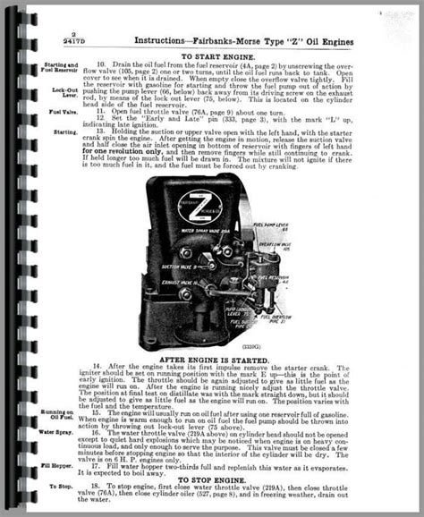 Fairbanks Morse Type Z Hit & Miss Engine Operators Manual