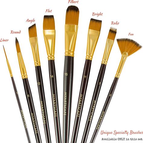 Paint Brushes - 15 Pc Brush Set for Watercolour, Acrylic, Oil & Face P ...