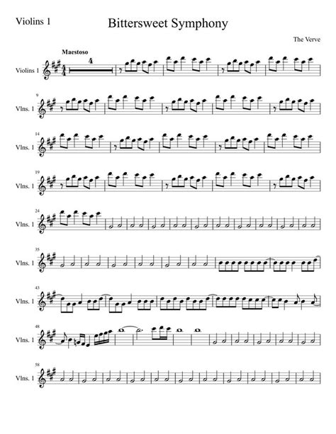 Bittersweet symphony violin 1 sheet music for Strings download free in ...