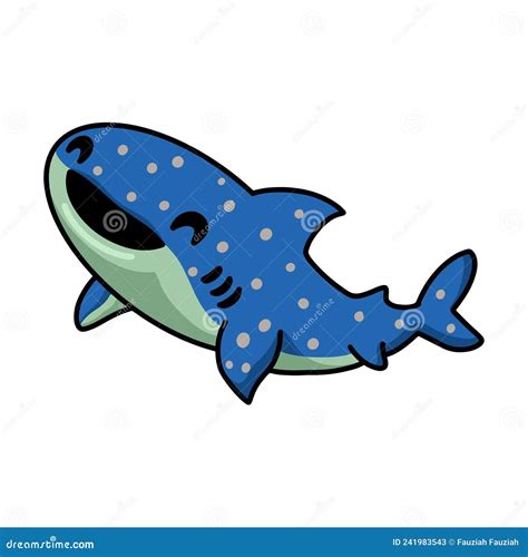 Cute Whale Shark Cartoon Swimming Stock Vector - Illustration of ...