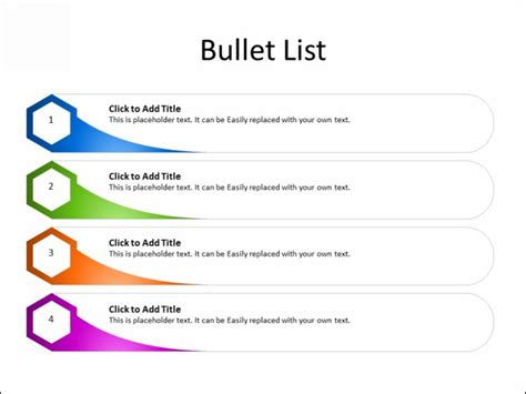 PPT Slide-Bullet List - 4 Bullets - Multicolor