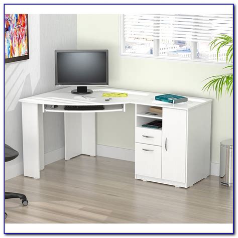 White Corner Computer Desk With Drawers - Desk : Home Design Ideas ...