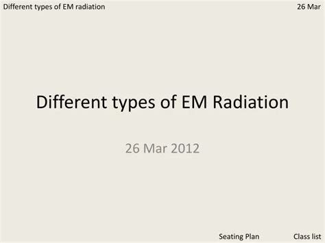 PPT - Different types of EM Radiation PowerPoint Presentation, free ...