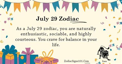 July 29 Zodiac is Leo, Birthdays and Horoscope - ZodiacSigns101