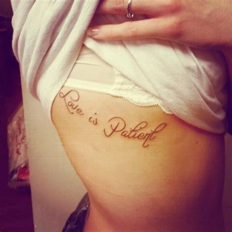 Love is patient tattoo. Check! | Tattoos, Tattoo quotes, Love is patient