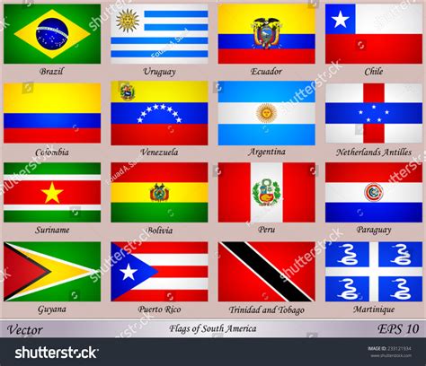 Flags South America Names Countries : image vectorielle de stock (libre ...