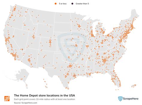 Number of The Home Depot locations in the USA in 2024 | ScrapeHero