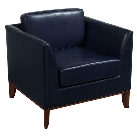 Bernhardt Used Leather Reception Chair, Blue | National Office ...