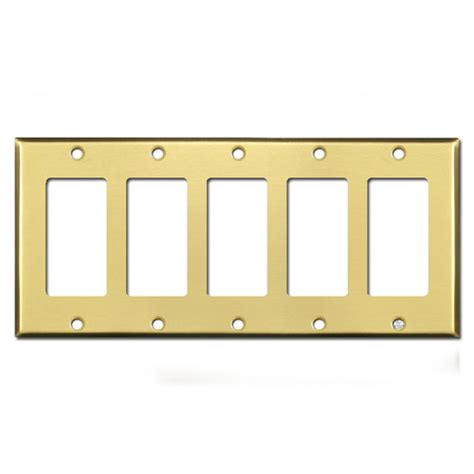 Satin Brass Decora Rocker GFCI Switch Plate Covers