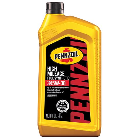 Pennzoil Full Synthetic High Mileage 5W-30 Motor Oil, 1 Quart - Walmart.com