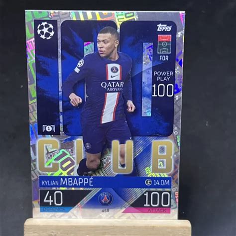 MATCH ATTAX 2022/23 22/23 Kylian Mbappe 100 Hundred Club #458 £4.21 ...