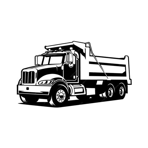 Premium Vector | Dump truck tipper truck silhouette vector illustration ...