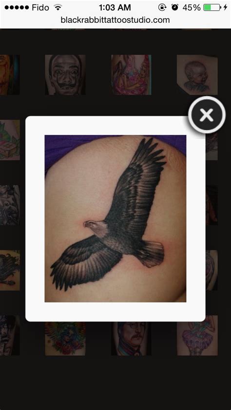 I need to find a soaring eagle tattoo but preferably faced down to go ...