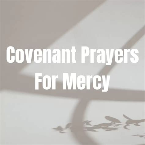 Covenant Prayers For Mercy | PRAYER POINTS