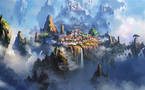 av35-cloud-town-fantasy-anime-liang-xing-illustration-art-wallpaper