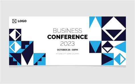 Free Vector | Business Conference 2023 Geometric Banner Design Vector ...