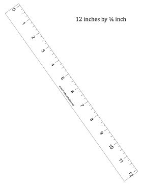 12-inch by 1/4 inch Ruler - Printable Ruler