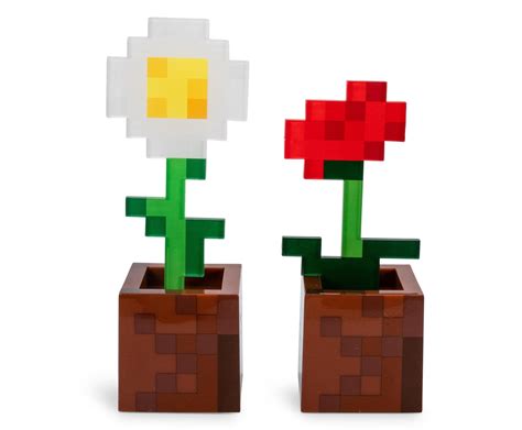 Buy Minecraft Daisy and Poppy Flower Pot Mood Lights, Set of 2 ...