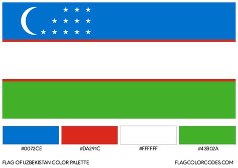 Uzbekistan flag color codes