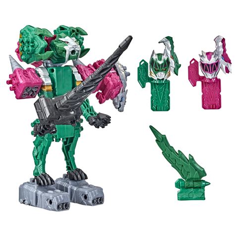 Buy Power Rangers Dino Fury Pink Ankylo Hammer and Green Tiger Claw ...