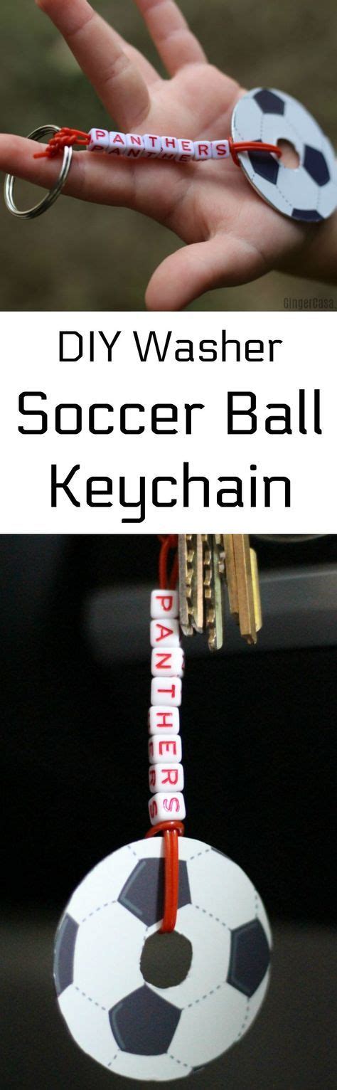 Make this fun DIY washer soccer ball keychain for the big game! This is ...