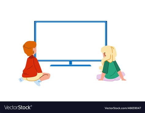 Kid watching tv Royalty Free Vector Image - VectorStock