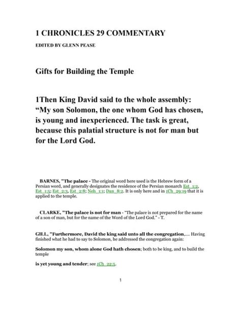 1 chronicles 29 commentary | PDF