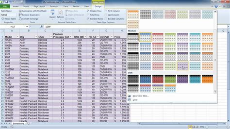 Excel 2010 - Format As Table - YouTube