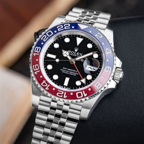 Rolex GMT-Master II Date 11/2022 Pepsi Jubilee Stainless Steel Black Dial