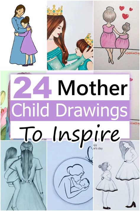 24 Mother and Child Drawing Ideas To Inspire - DIYsCraftsy