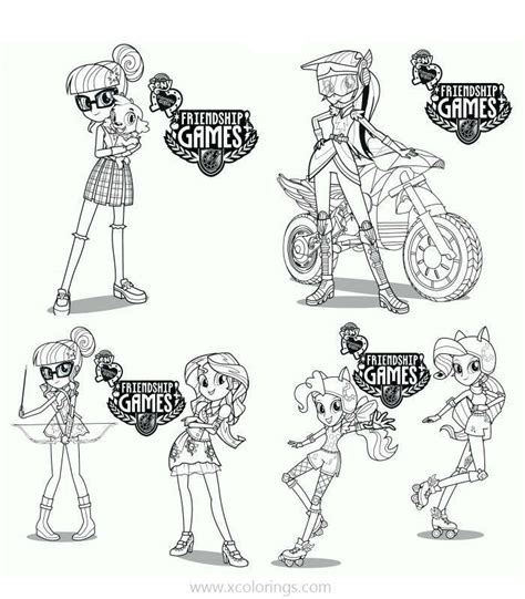 Equestria Girls Friendship Games Characters - XColorings.com