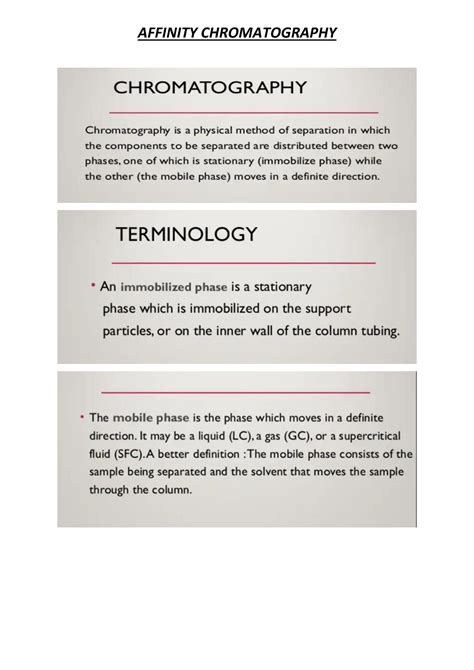 Affinity Chromatography - Pharmaceutical Theory Analysis I - Studocu