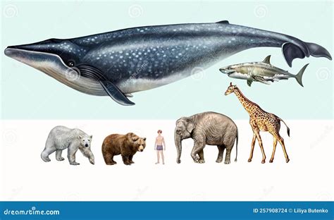 The Largest Animals on Earth Stock Illustration - Illustration of ...