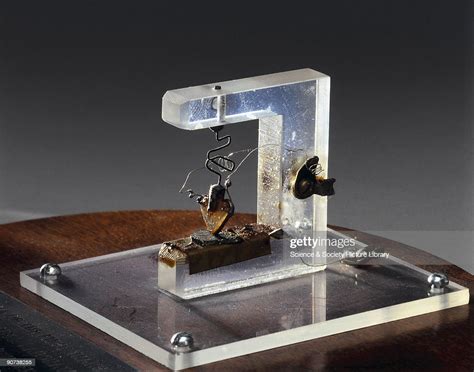 Replica of the first working transistor invented in 1947 by John ...