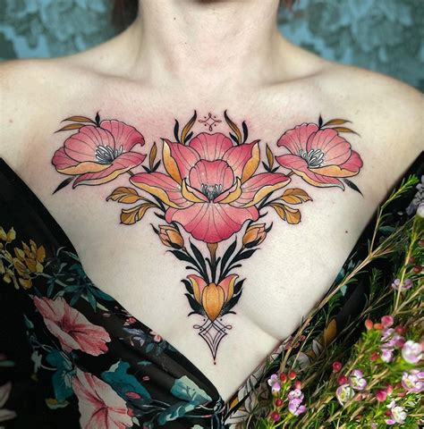 Floral Chest Tattoo | Best Tattoo Ideas For Men & Women