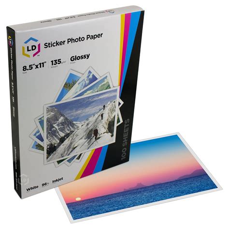 LD Glossy Photo Sticker Paper - 100 Sheets - 8.5" x 11" - Walmart.com ...