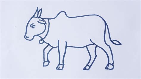 How to draw Ox (cow) drawing //easy ox drawing step by step //Animal ...