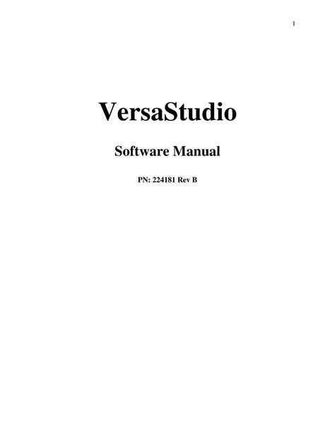 Versa Studio Manual - VersaStudio Software Manual PN: 224181 Rev B ...