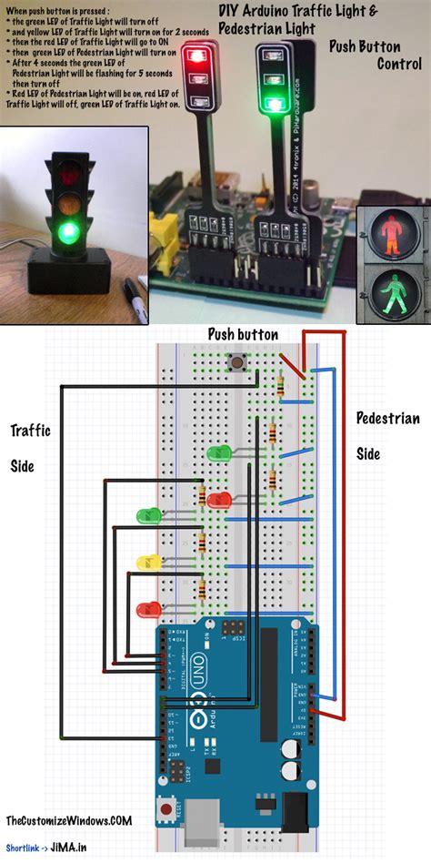 DIY Arduino Traffic Light Pedestrian Light Push Button Control (https ...