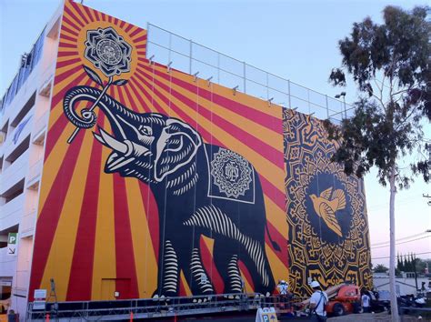 Shepard Fairey "Peace Elephant" New Mural In Los Angeles At The West ...