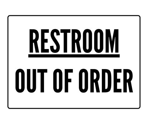 Restroom Out Of Order Sign: Printable Templates (Free PDF Downloads)