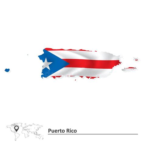 Map of Puerto Rico with Flag Stock Vector - Illustration of vector ...